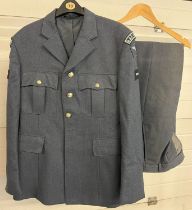 A 2 piece RAF No. 2 dress Regiment Leading Aircraftsman uniform, size 75/84/100. Brass buttons to