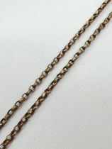 A vintage silver 32" belcher chain with spring ring clasp. Silver marks to clasp. Total weight