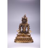 A Chinese gilt bronze figure of Bodhisattva, H 21,5 cm