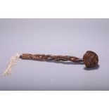 A Chinese hardwood carving of ruyi sceptre, L 27,5 cm