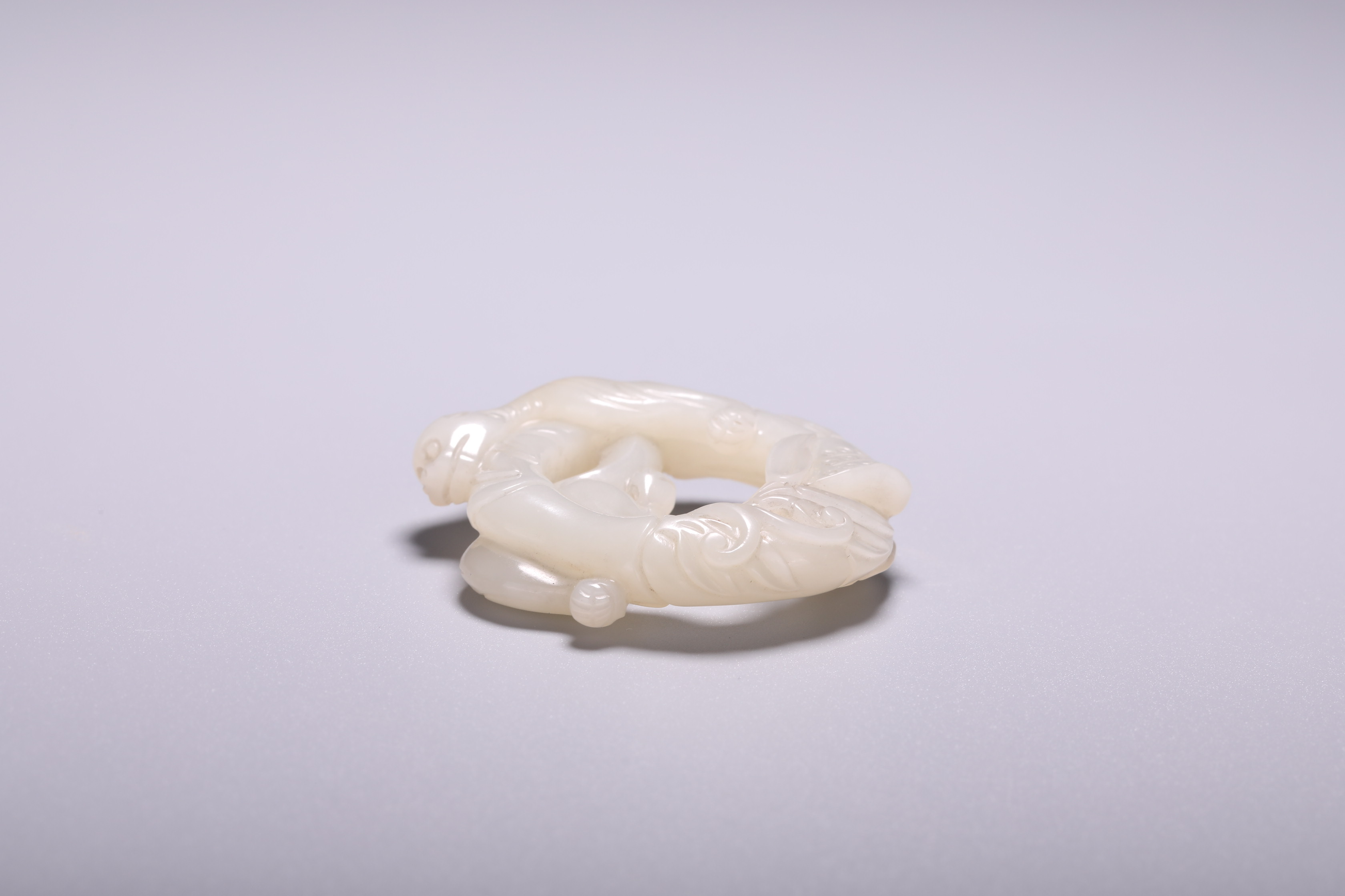 A Chinese jade 'Dragon' carving, Dia 5 cm - Image 3 of 3