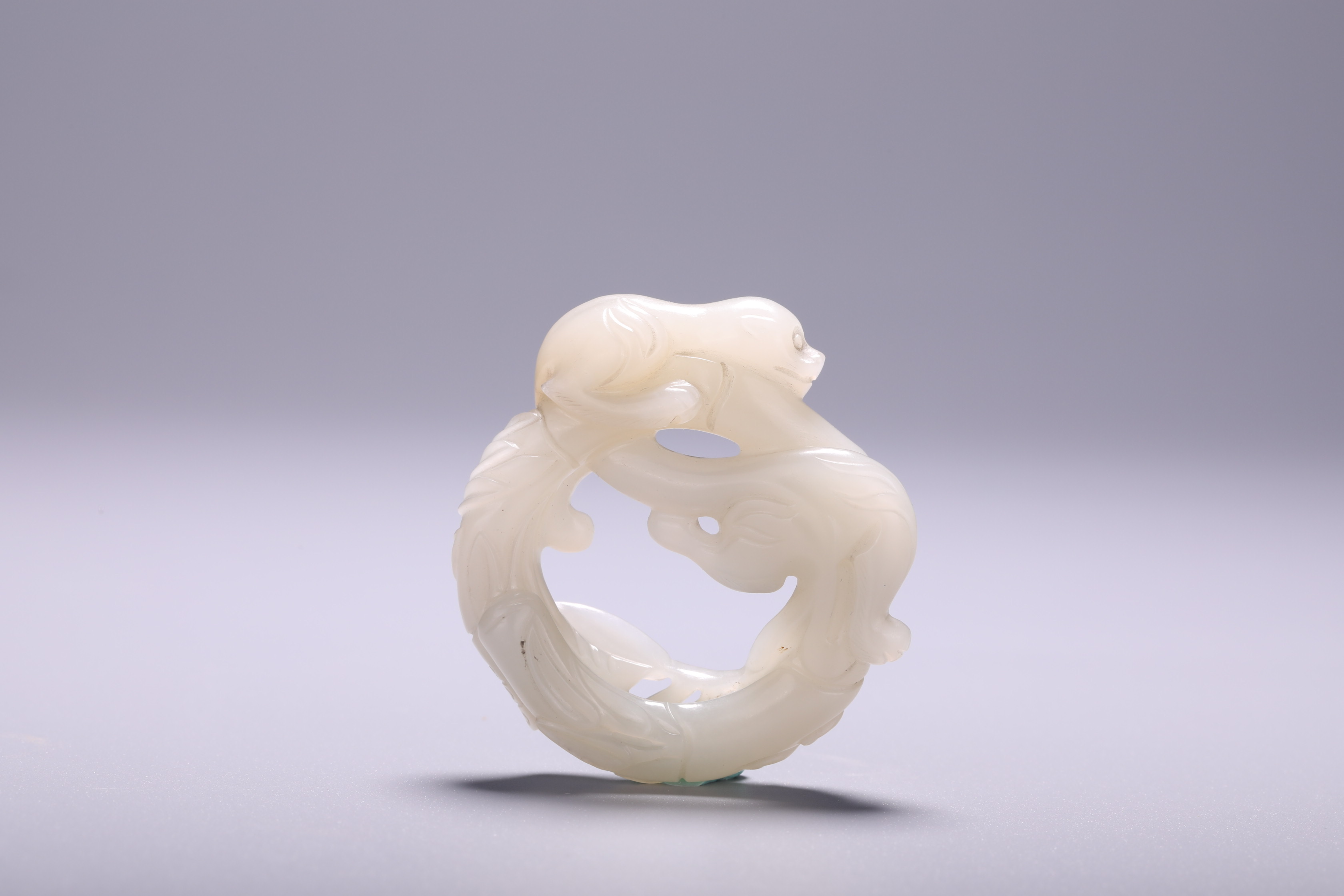A Chinese jade 'Dragon' carving, Dia 5 cm - Image 2 of 3