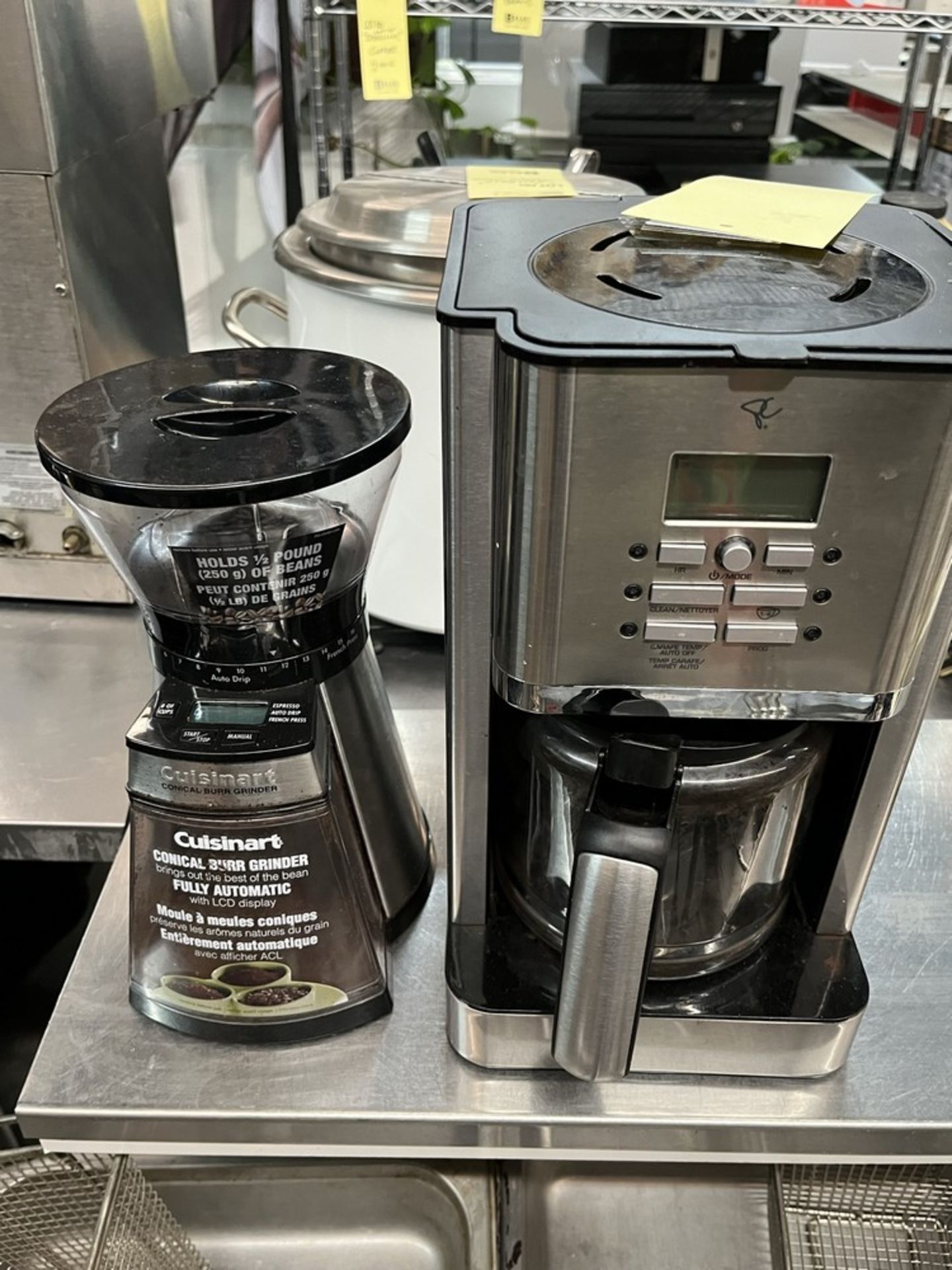 LOT: Machine à café et broyeur cuisinart