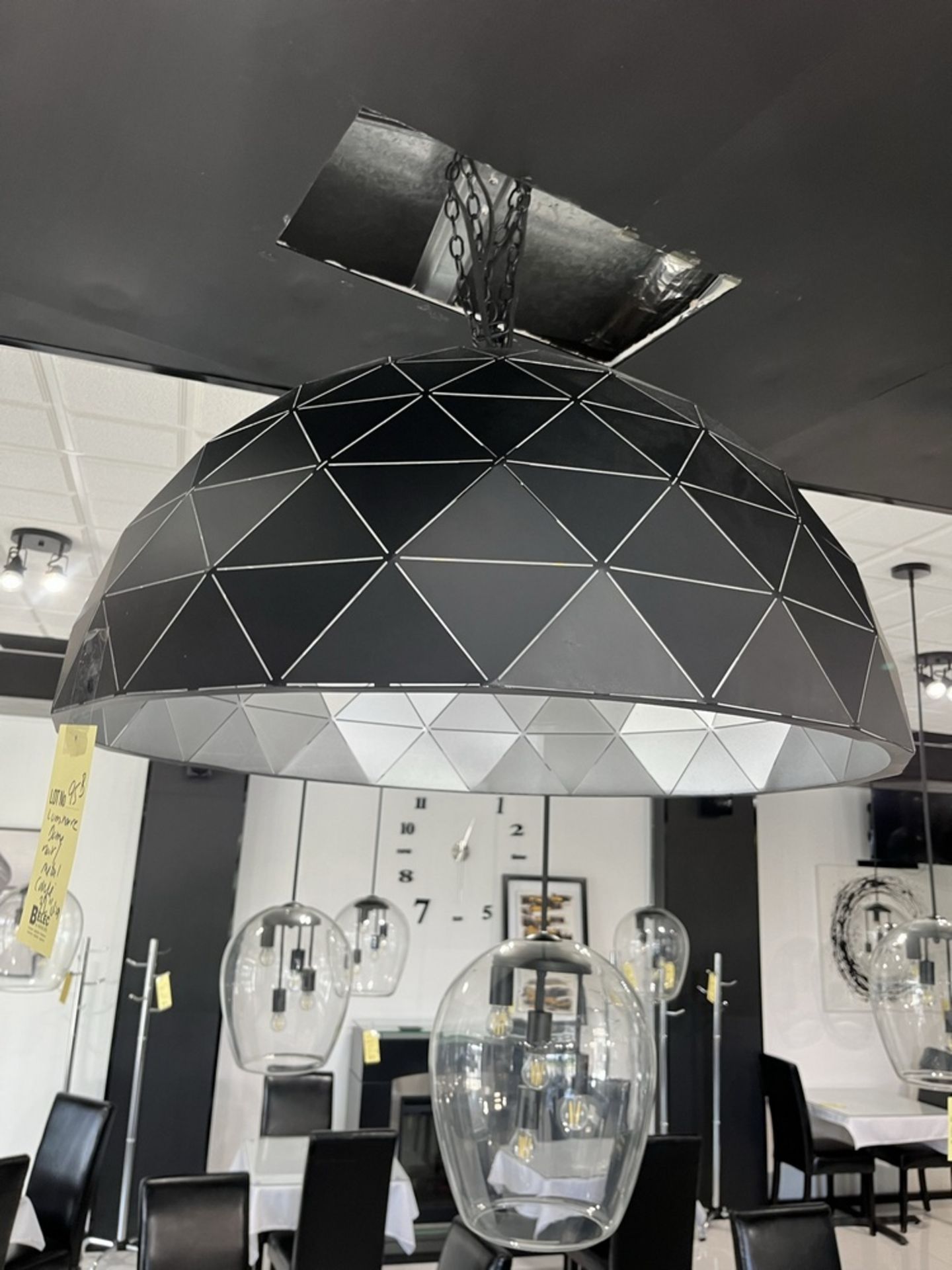 Luminaire Dome Noir/Métal, 31'' diam - Image 3 of 3