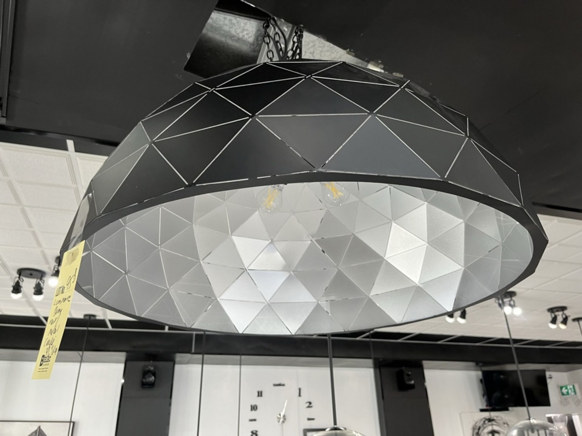 Luminaire Dome Noir/Métal, 31'' diam