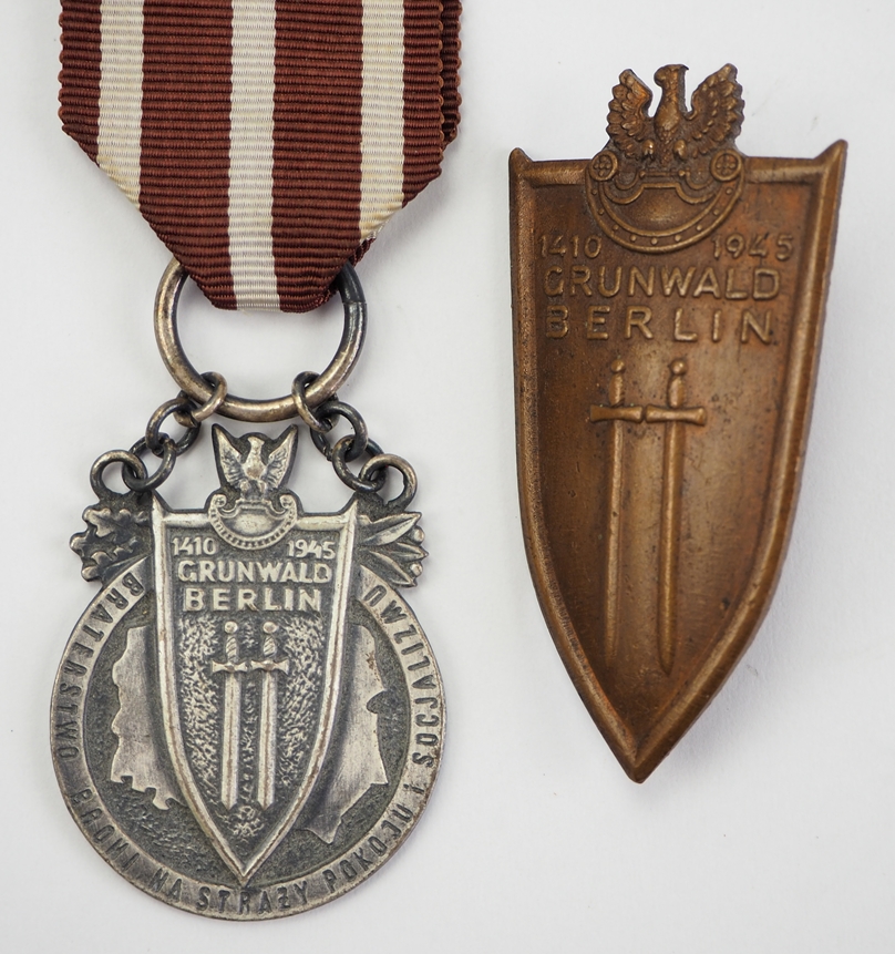 Polen: Grunwald Berlin - Medaille und Abzeichen.