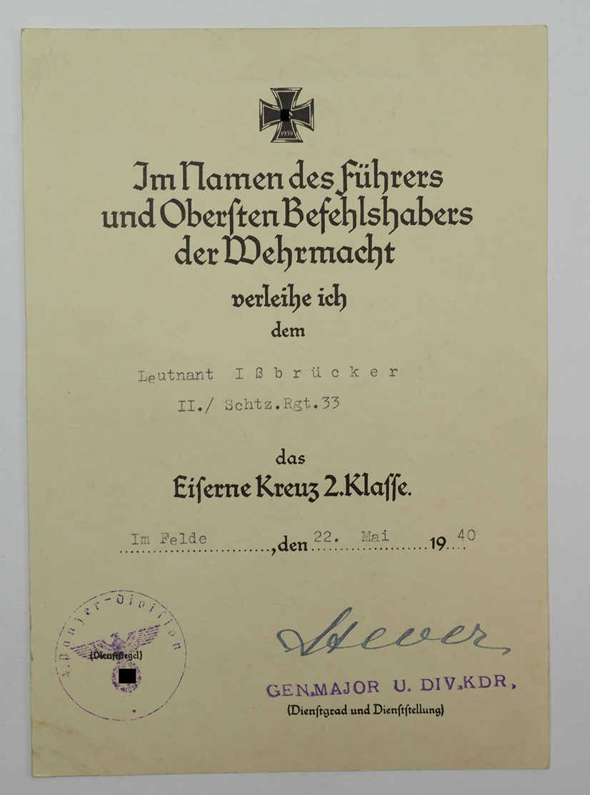 Nachlass des Trägers des Ritterkreuz des Eisernen Kreuzes Oberleutnant H.-J. I., Chef, 3. Kompanie, - Image 12 of 17