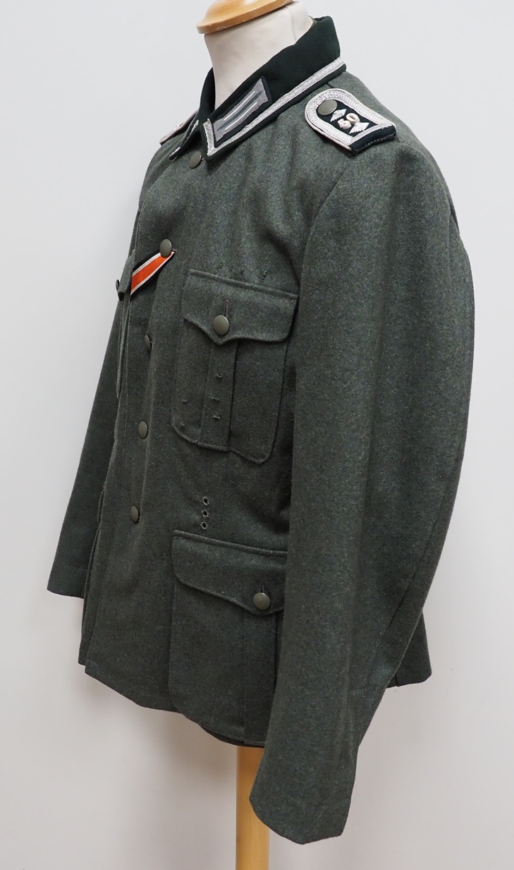 Wehrmacht: Feldbluse M36 eines Oberfeldwebels im Infanterieregiment 56 - Kammerstück. - Image 4 of 7