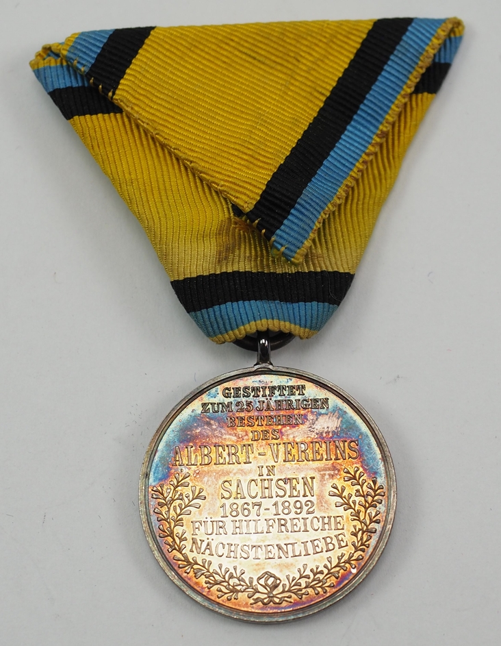 Sachsen: Silberne Carola-Medaille, 1. Typ (1892-1915). - Image 2 of 2