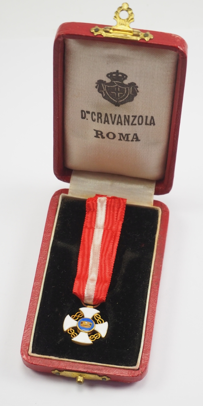 Italien: Orden der Krone von Italien Miniatur, im Etui.