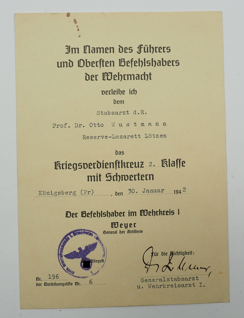 Urkundennachlass des Oberstabsarzt d.R. Prof. Dr. W. - jener Mediziner, welcher A.H. am 20. Juli 19 - Image 3 of 10