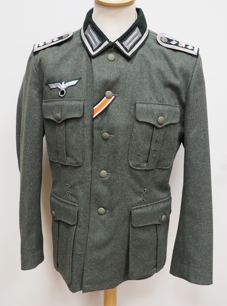 Wehrmacht: Feldbluse M36 eines Oberfeldwebels im Infanterieregiment 56 - Kammerstück.