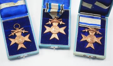 Bayern: Militär-Verdienstkreuz, 3. Klasse mit Schwertern, im Etui - 3 Exemplare.