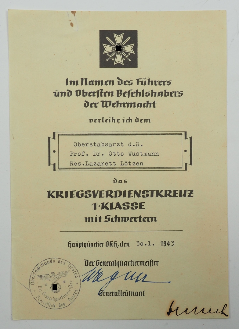 Urkundennachlass des Oberstabsarzt d.R. Prof. Dr. W. - jener Mediziner, welcher A.H. am 20. Juli 19 - Image 2 of 10
