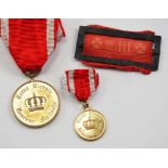 Hessen: Landwehr-Dienstauszeichnung - Schnalle und Medaille.