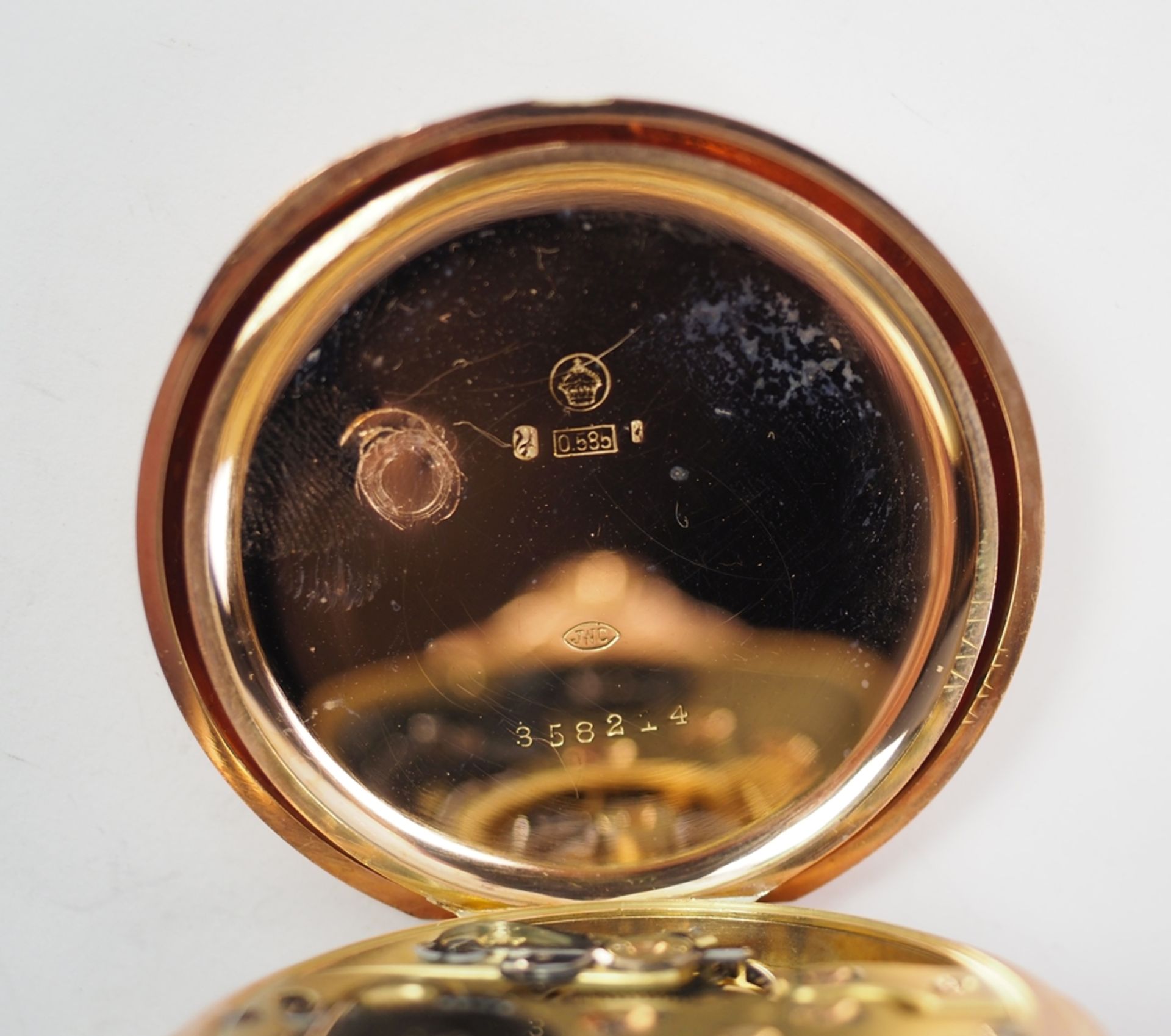 Taschenuhr mit Uhrenkette aus GOLD. - Image 5 of 9