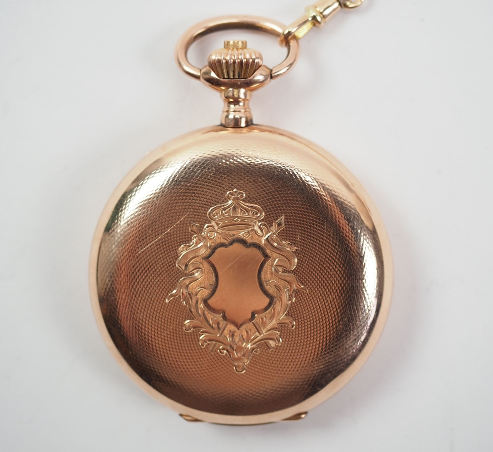 Taschenuhr mit Uhrenkette aus GOLD. - Image 7 of 9