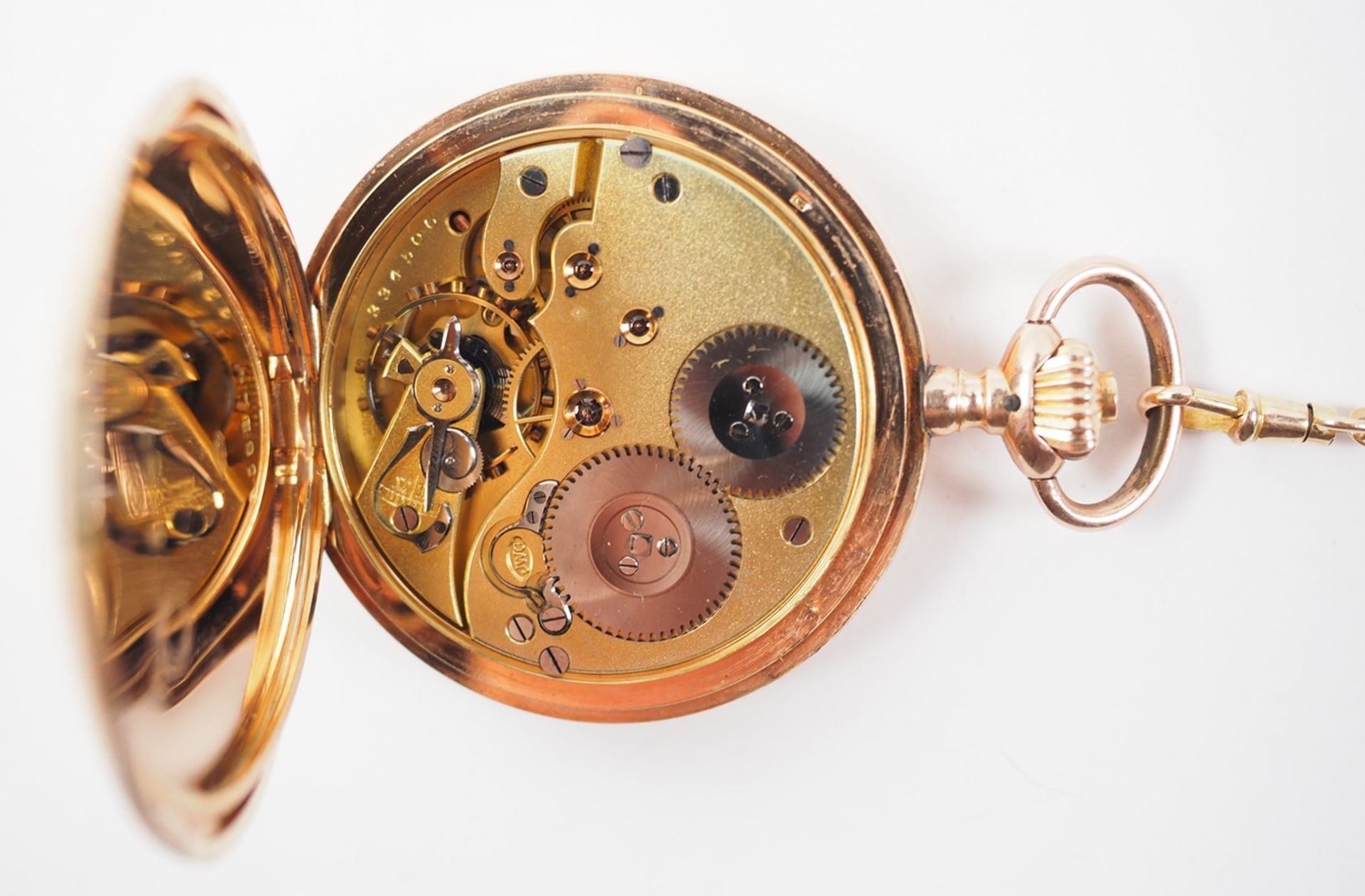 Taschenuhr mit Uhrenkette aus GOLD. - Image 4 of 9