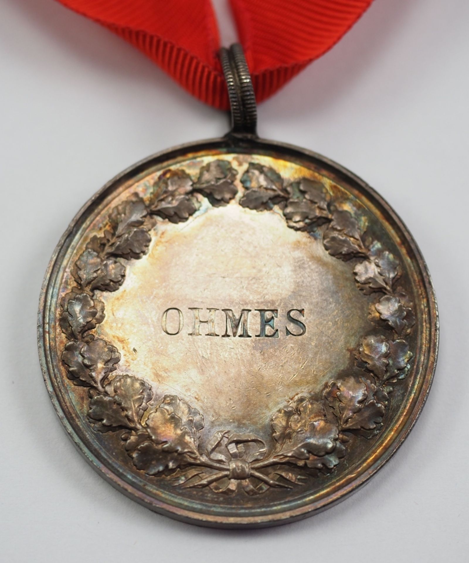 Hessen: Bürgermeister Medaille (Ludwig III Großherzog von Hessen), für das Dorf OHMES. - Bild 3 aus 3