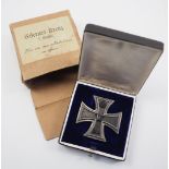 Preussen: Eisernes Kreuz, 1914, 1. Klasse, im Etui, mit Überkarton - WS.