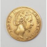 Bayern: 10 Mark - Ludwig II. 1878., GOLD.