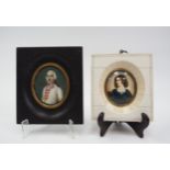 Miniaturporträts um 1800: Bruststück von Lola Montez u.a.