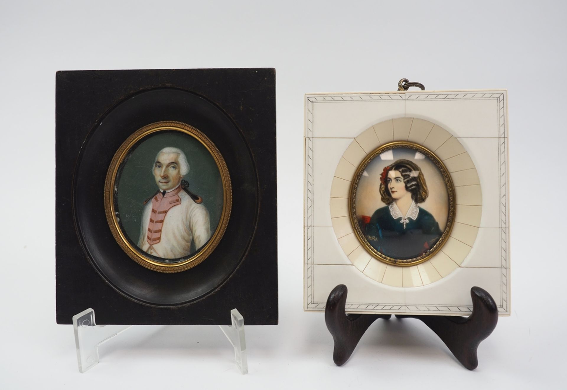 Miniaturporträts um 1800: Bruststück von Lola Montez u.a. 