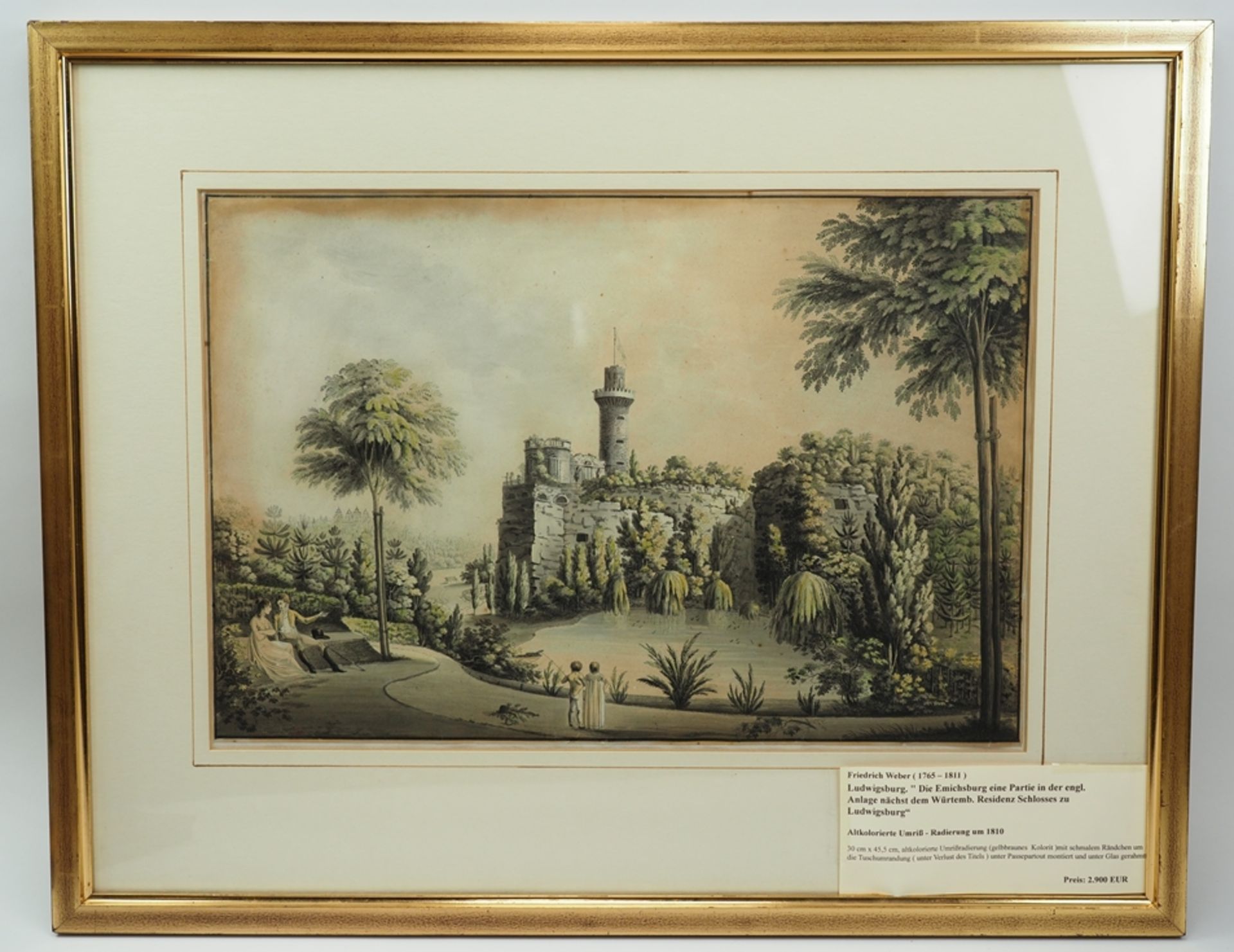 Weber, Friedrich (1765-1811): Die Emichsburg, Residenzschloss Ludwigsburg.  - Bild 2 aus 4