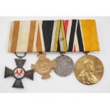 Preussen: Große Ordenschnalle eines Veteranen der Kriege 1866 und 1870/71 mit 4 Auszeichnungen.