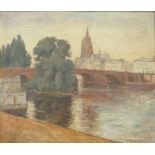 Dörrbecker, Karl/ Carl (1894-1983): Blick über die Alte Brücke zum Dom.