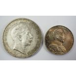 Preussen: 2 u. 5 Mark - Wilhelm II. (1913 u. 1903).