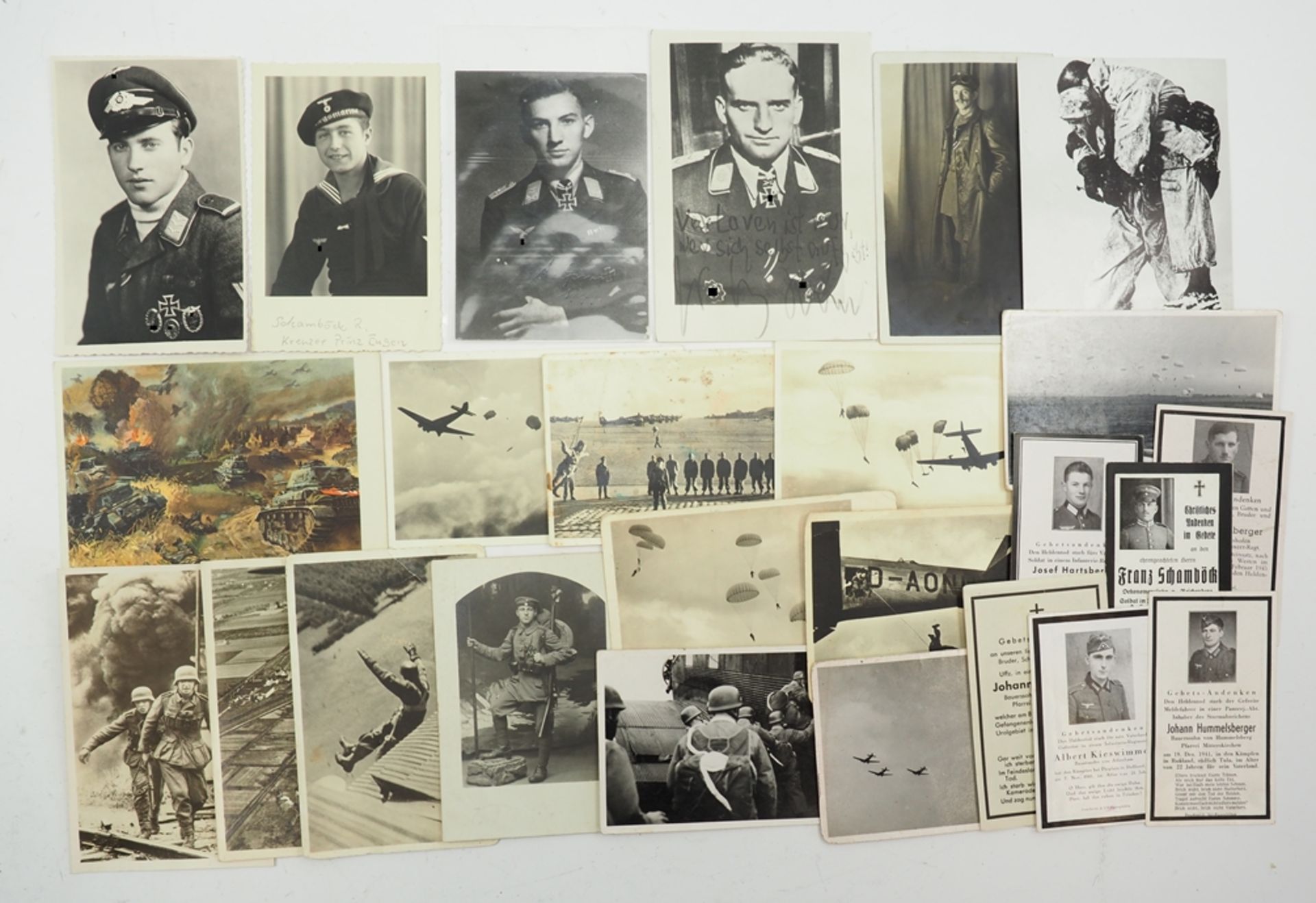 Luftwaffe / Fallschirmjäger: Lot Fotos und Postkarten.