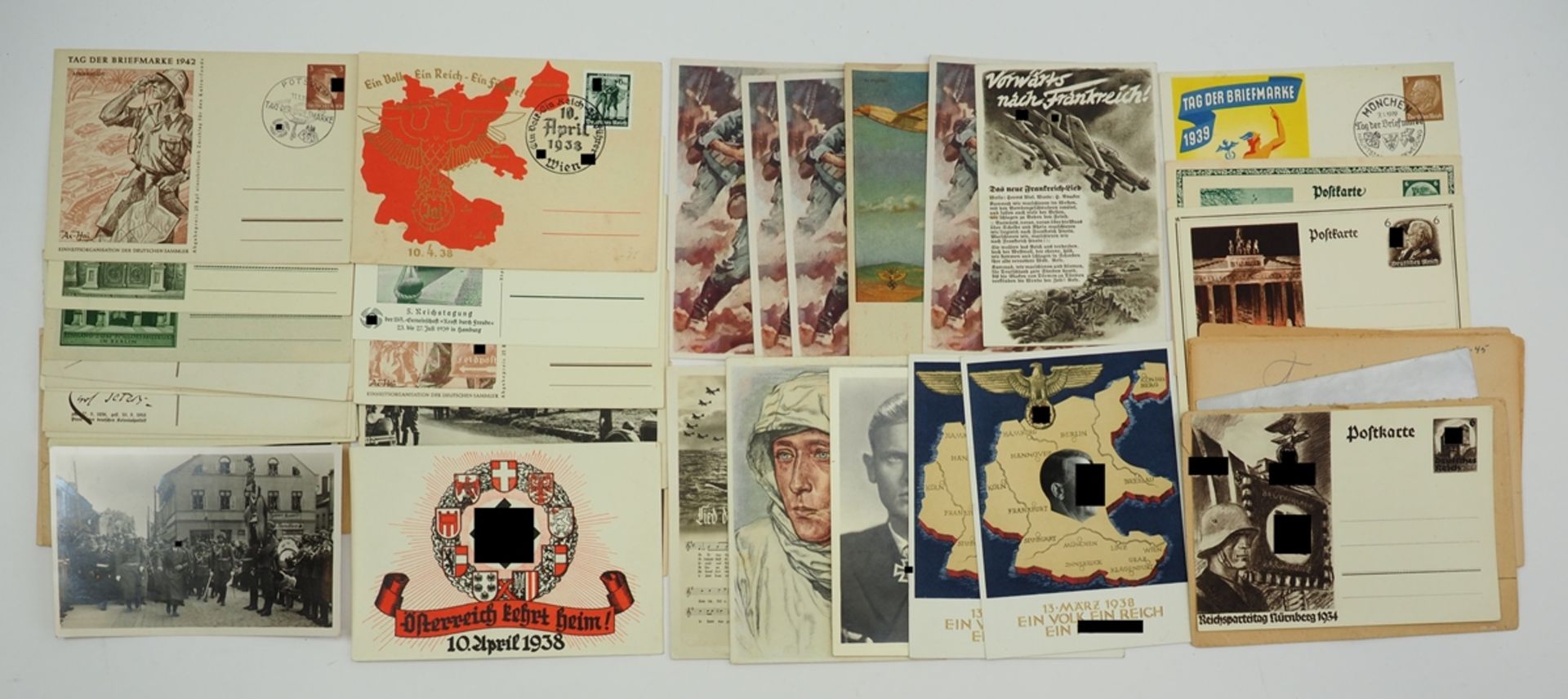 3. Reich: Lot Postkarten und Umschläge.