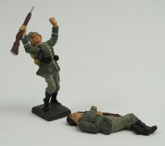 Lineol: Fallende Wehrmacht Soldaten - 2 Exemplare.