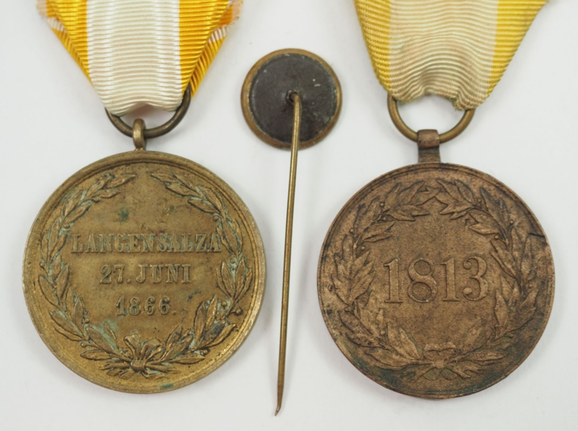 Hannover: Kriegsdenkmünze für die Freiwilligen von 1813 und Langensalza-Medaille. - Bild 2 aus 2