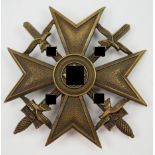 Spanienkreuz, in Bronze, mit Schwertern.