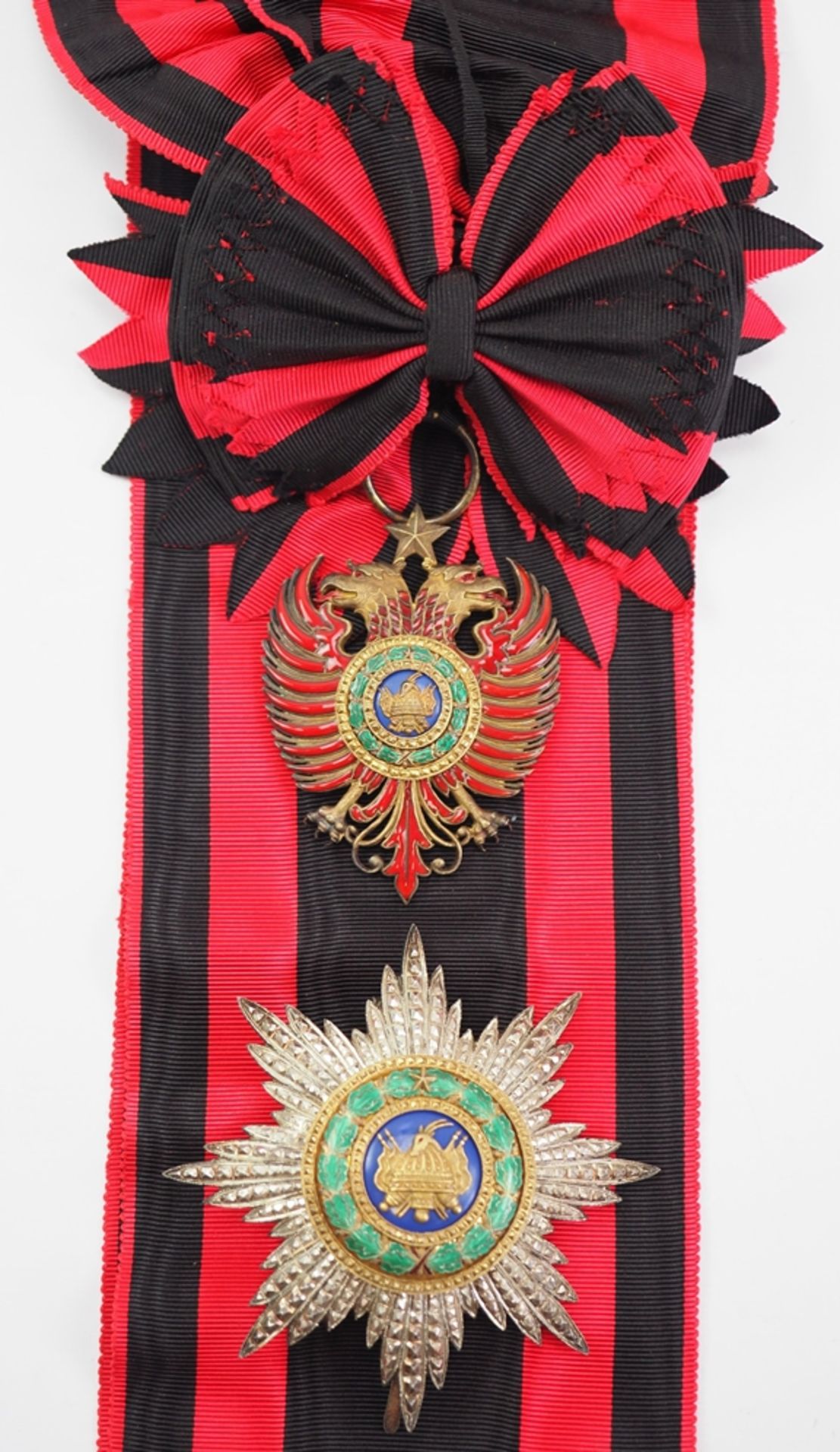 Albanien: Skanderbeg Orden, 1. Modell (1925-1939), Großkreuz Satz.