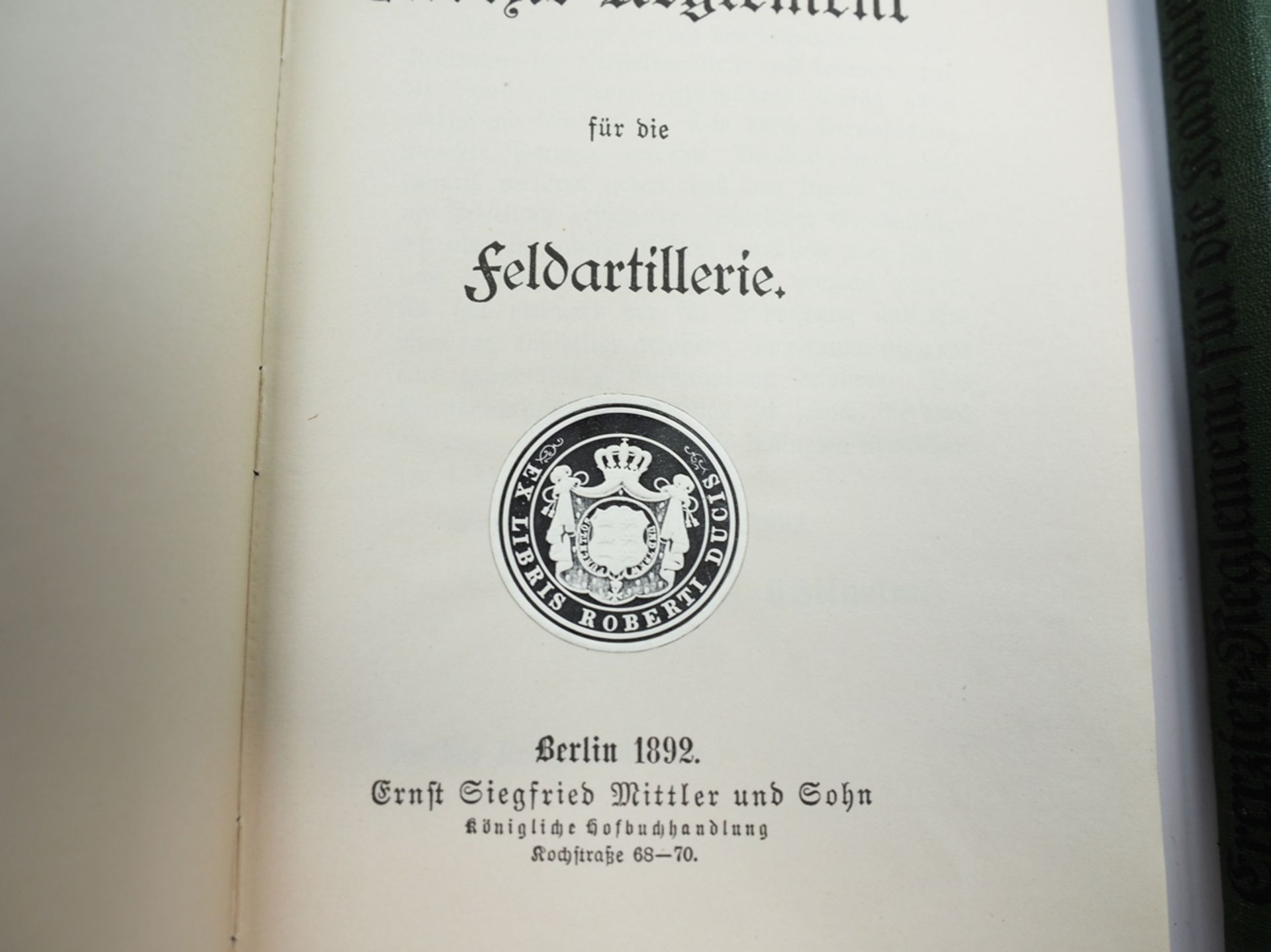 Herzog Robert von Württemberg: Lot von 4 militärische Handbücher mit ex-libris. - Bild 3 aus 4