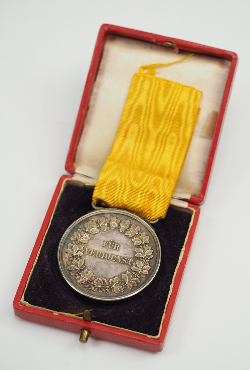 Baden: Silberne Verdienstmedaille, Großherzog Friedrich, im Etui. - Image 3 of 3