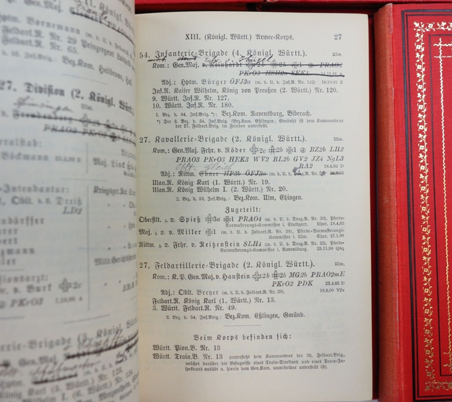 Herzog Robert von Württemberg: Rangliste des XIII. (Königl. Württemb.) Armee-Korps für 1907, 1906,  - Bild 3 aus 3