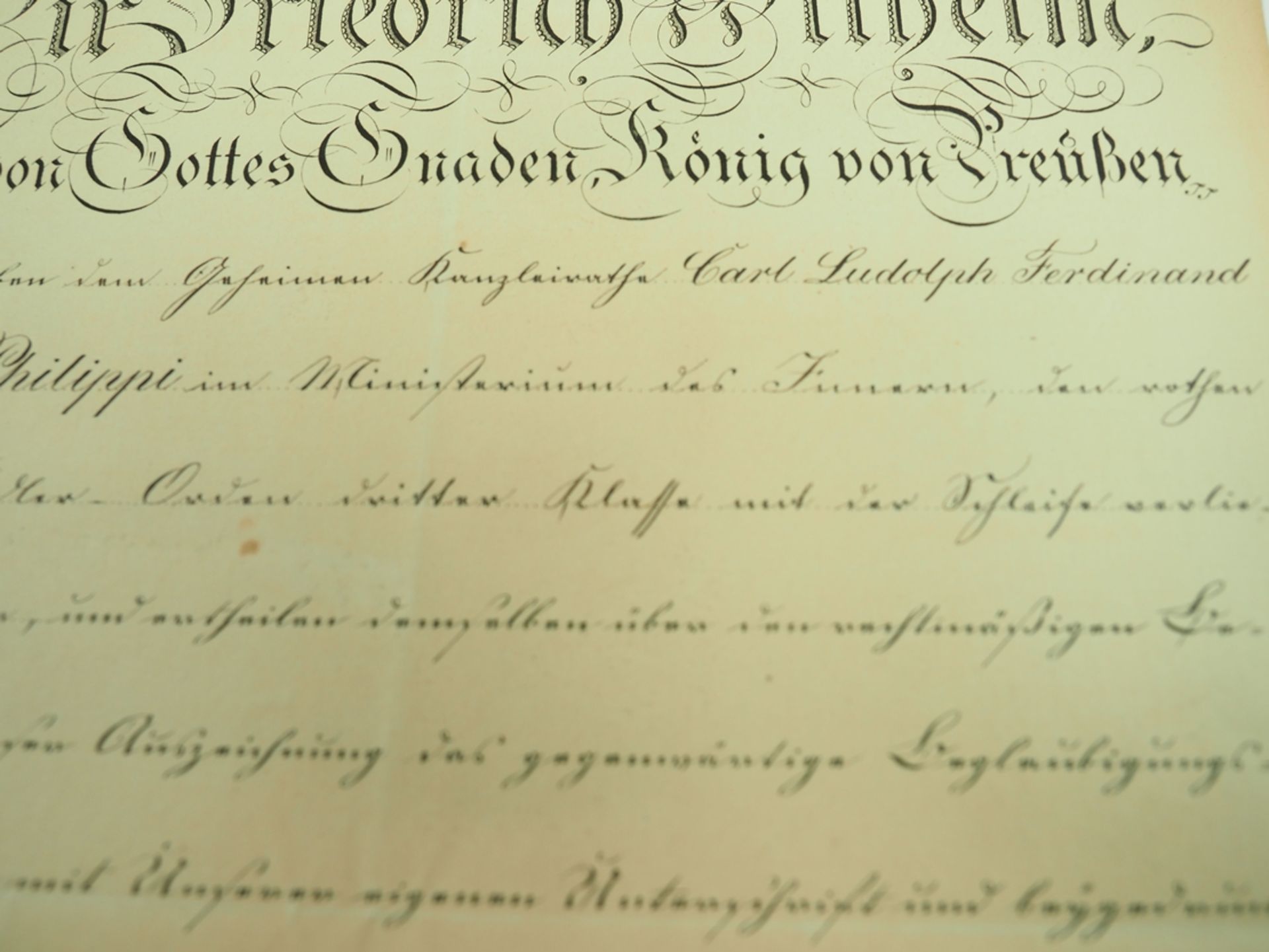 Preussen: Roter Adler Orden, 3. Klasse mit der Schleife Urkunde für einen Geheimen Kanzleirath im M - Image 3 of 3