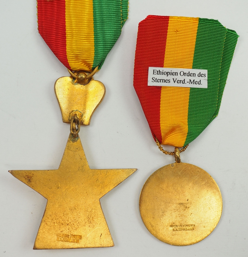 Äthiopien: Orden des Sterns von Äthiopien, Ritterkreuz und Verdienstmedaille. - Image 2 of 2