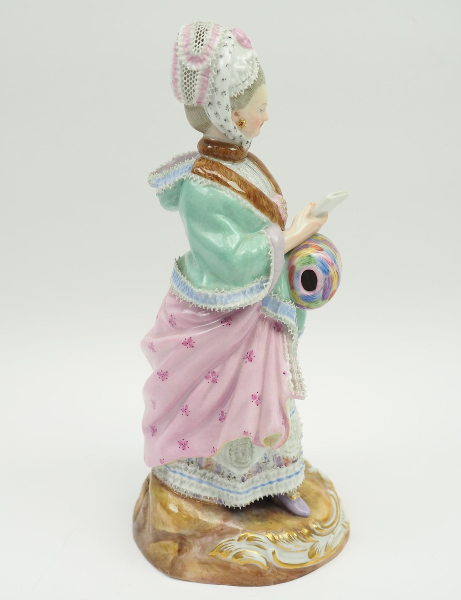 Meissen: Rokoko-Dame, um 1820/40. - Image 4 of 7