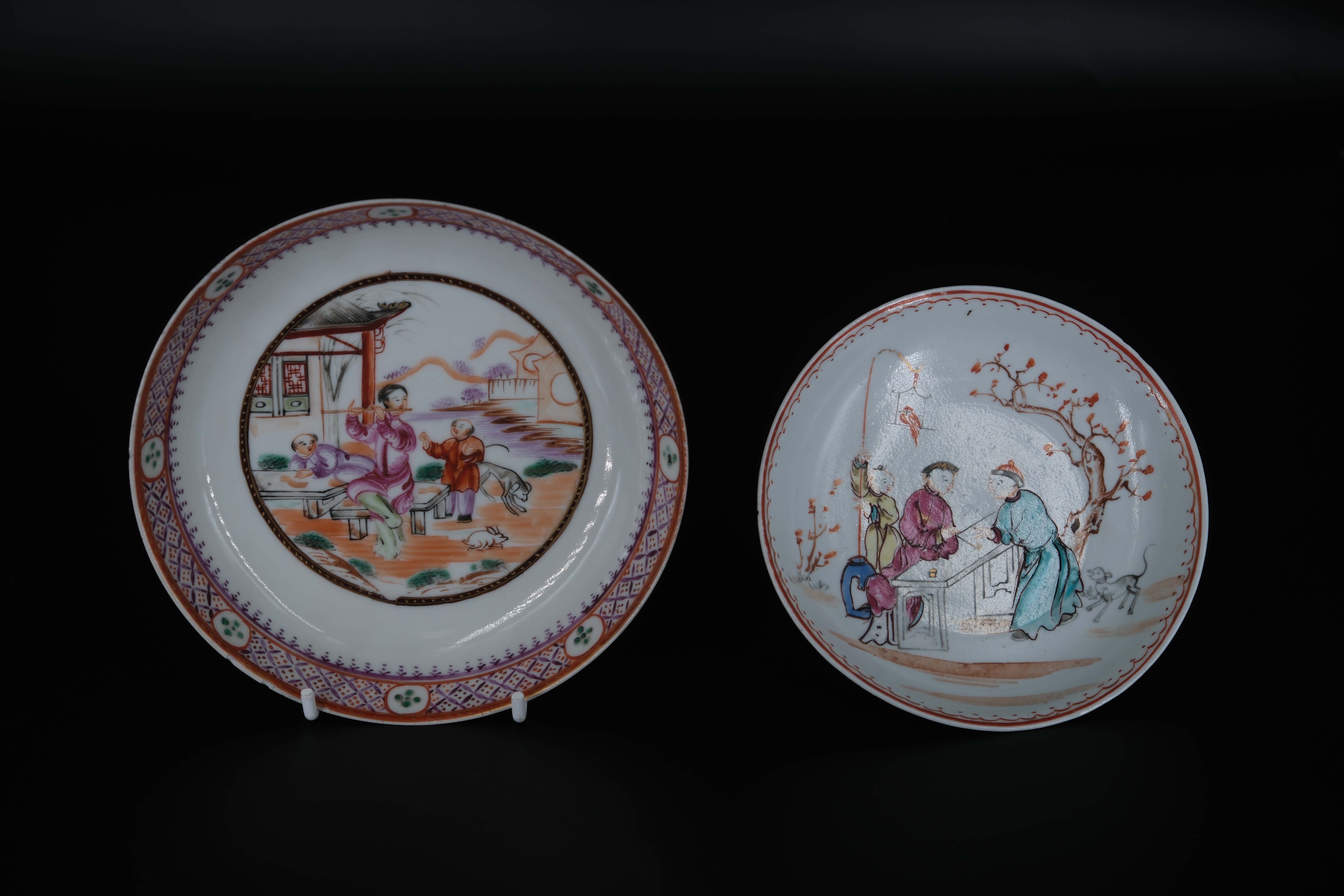 A Group of 'famille rose' Cups and saucers, Yongzheng/Qianlong, including three cups and saucers - Image 7 of 33
