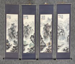 A Group of Chinese Ink Landscape Scrolls.