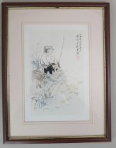 Two Framed Chinese Woodblock Prints