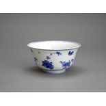 A Blue and White 'Butterfly' Bowl, six character mark of Kangxi in a double ring, and of the period,