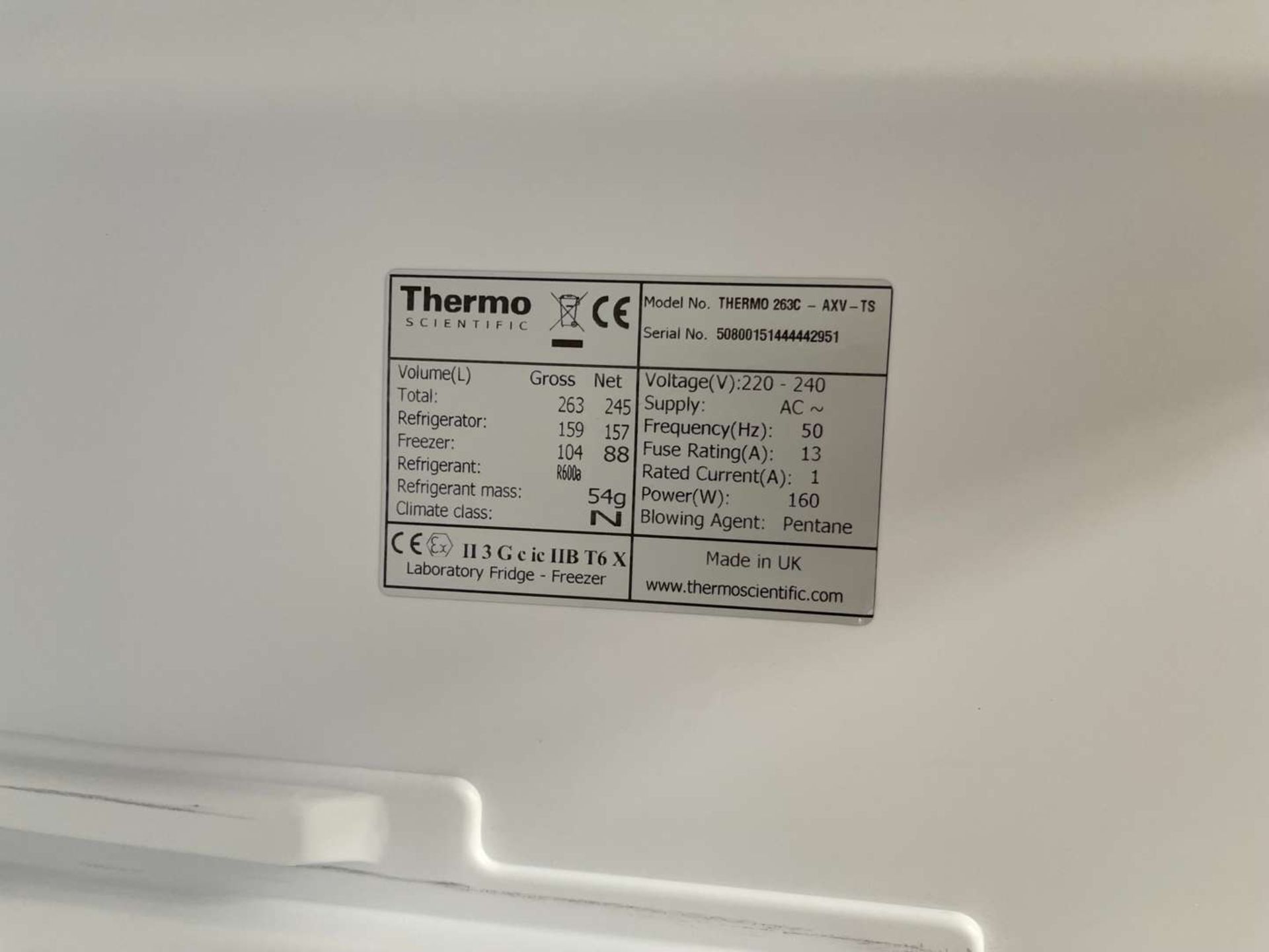 Thermo Scientific Fridge/Freezer - Image 3 of 3