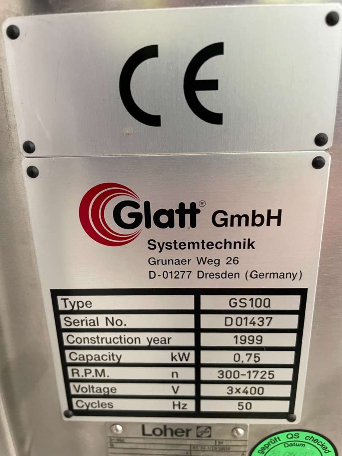 Glatt type GS100 stainless steel granulatorscreen - Image 5 of 6