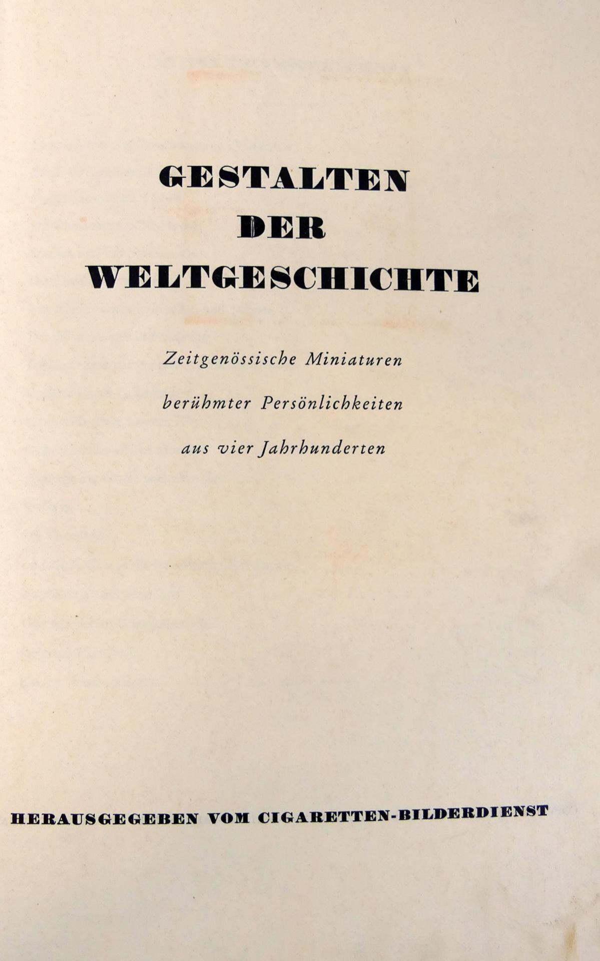 "Gestalten der Weltgeschichte", Sammelband, 1933, Miniaturen berühmter Persönlichkeiten, - Image 2 of 3